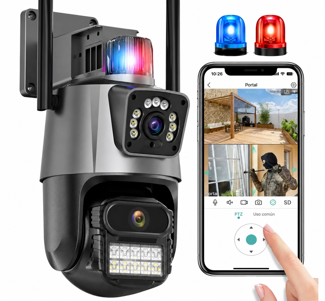 📷 CAMARA  DE SEGURIDAD 🚨 PTZ DE DOBLE LENTE + IA 🛜 - 50% DE DESCUENTO