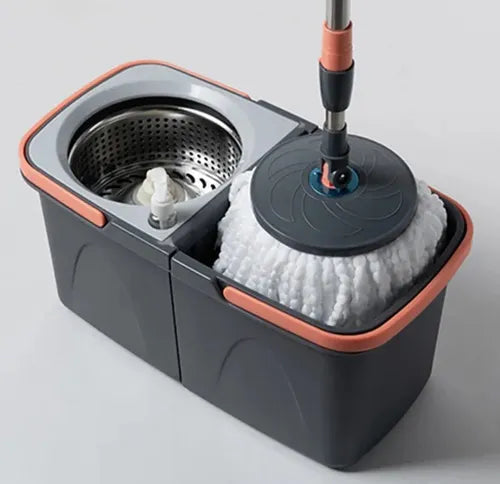 Mopa Giratoria AutoExprimible 360° 🔄 Doble Cubo 🪣 + 1 Repuesto de Regalo🎁 + ENVÍO GRATIS✅