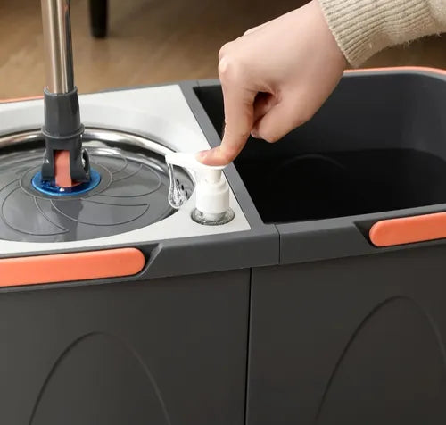 Mopa Giratoria AutoExprimible 360° 🔄 Doble Cubo 🪣 + 1 Repuesto de Regalo🎁 + ENVÍO GRATIS✅