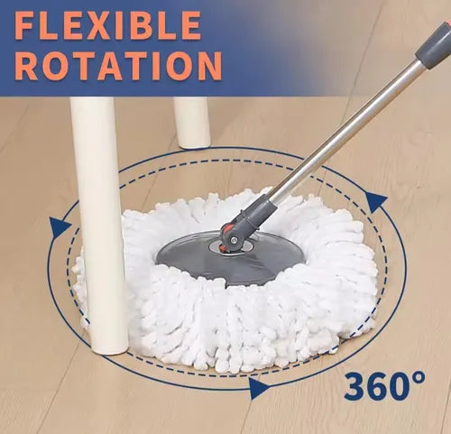 Mopa Giratoria AutoExprimible 360° 🔄 Doble Cubo 🪣 + 1 Repuesto de Regalo🎁 + ENVÍO GRATIS✅