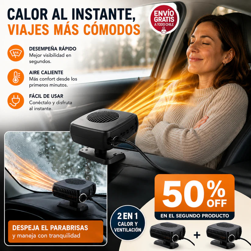Ventilador Calefactor 🔥♨️ para automóvil 🚗 - Desempaña tus vidrios en instantes