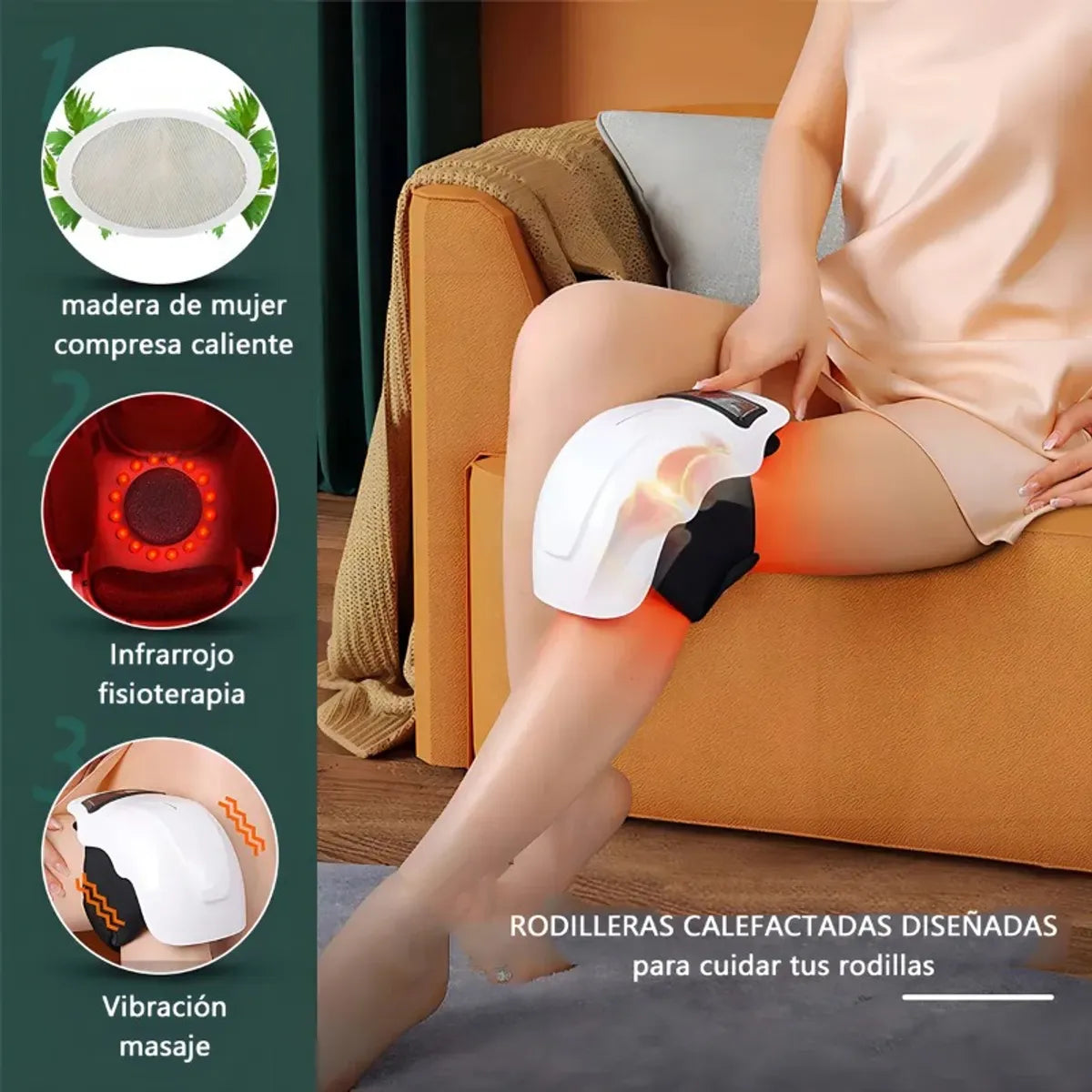 Rodillera Inteligente de Fisioterapia™  Recargable🔋 - Terapia de Calor y Masajes