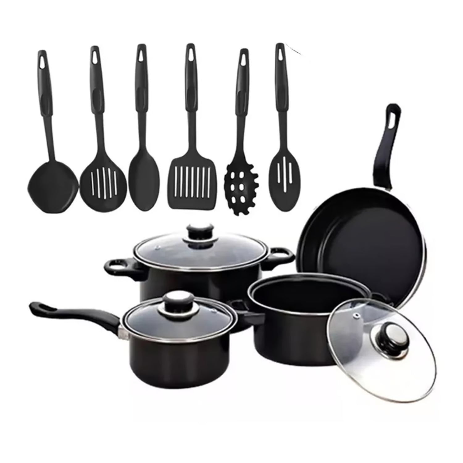 Set de Ollas 🍳 Antiadherentes de 13 Pcs 👨‍🍳 +  Utensidios de Cocina🎁