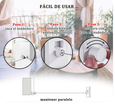 Tentedero Retractil Extensible 🧺 - Ahorra Espacio y Gana comodidad
