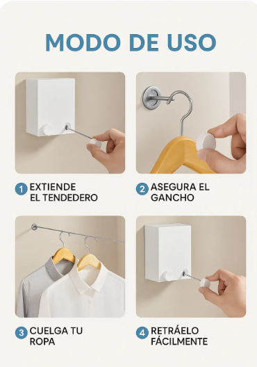 Tentedero Retractil Extensible 🧺 - Ahorra Espacio y Gana comodidad